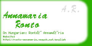 annamaria ronto business card